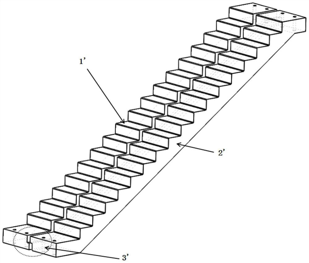 Split type prefabricated stair integrated forming die and stair production method