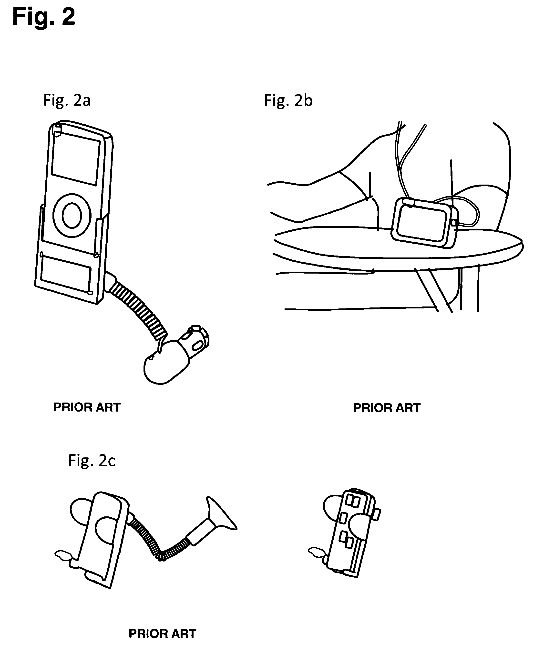 Hands-free device holder for securing hand-held portable electronic device with a screen