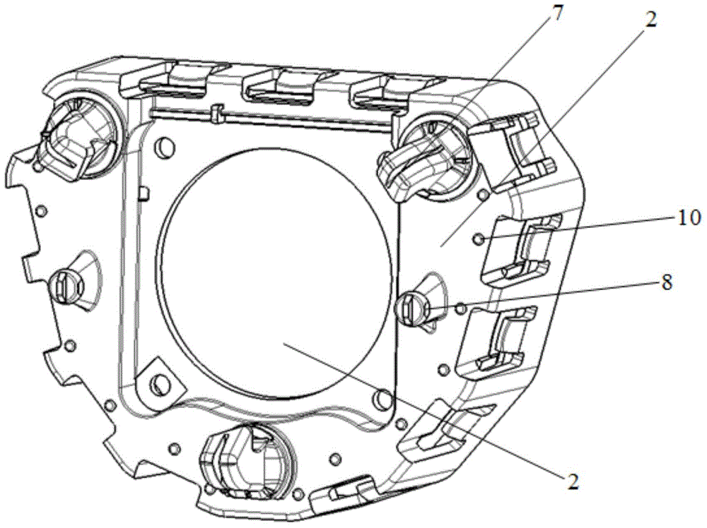 Plastic clamping buckle type safety air bag integrated with ringing structure