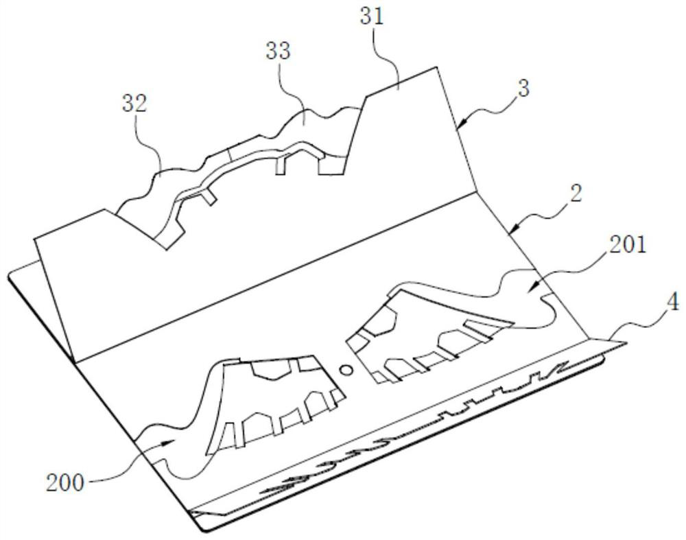 A safety shoe side row assembly sewing template tooling and sewing method