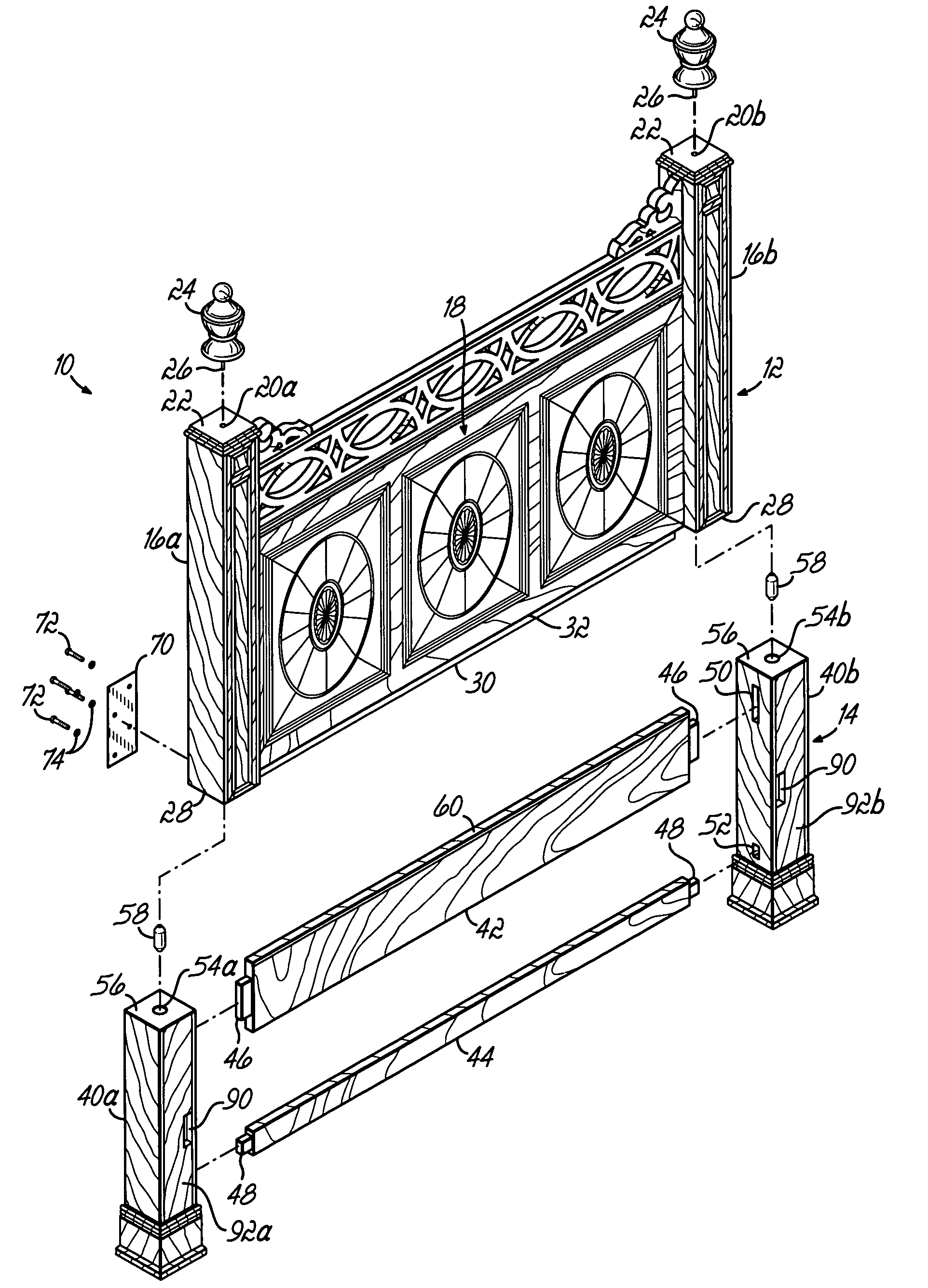 Modular headboard and method of assembly