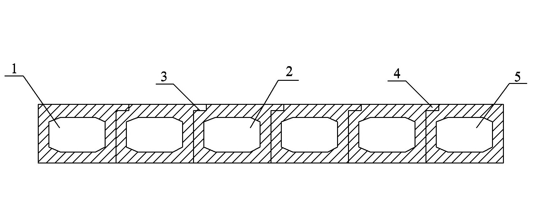 Assembly type hollow slab bridge adopting bracket to replace ribbet to transmit force