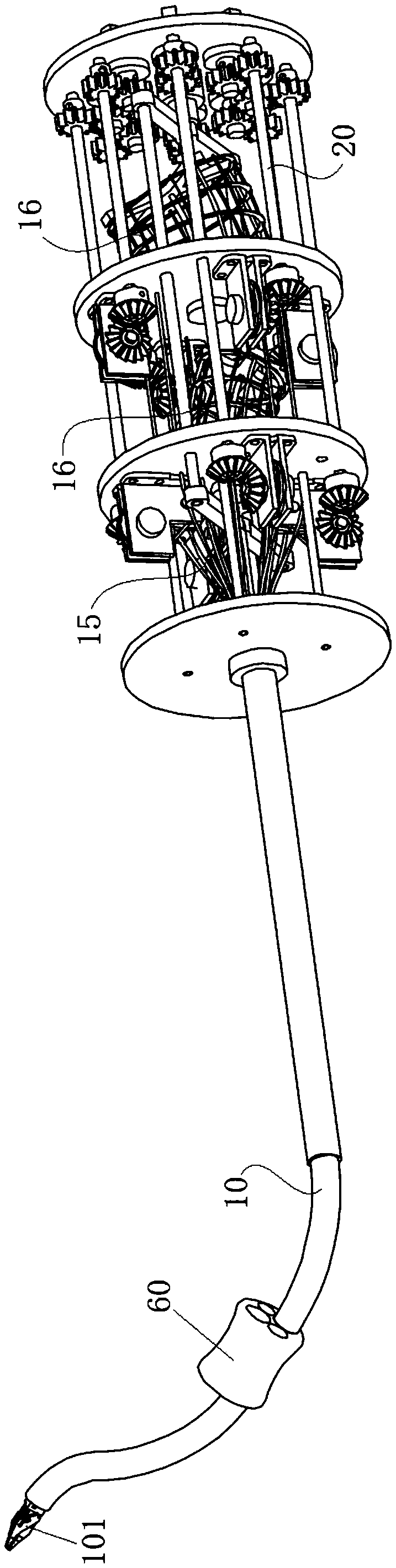 A flexible surgical tool system using constrained structural bone