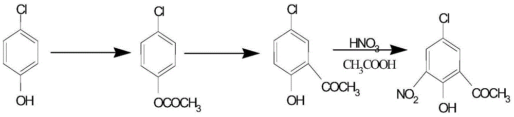 Preparation method for 5-chlorine-2-hydroxyl-3-nitroacetophenone