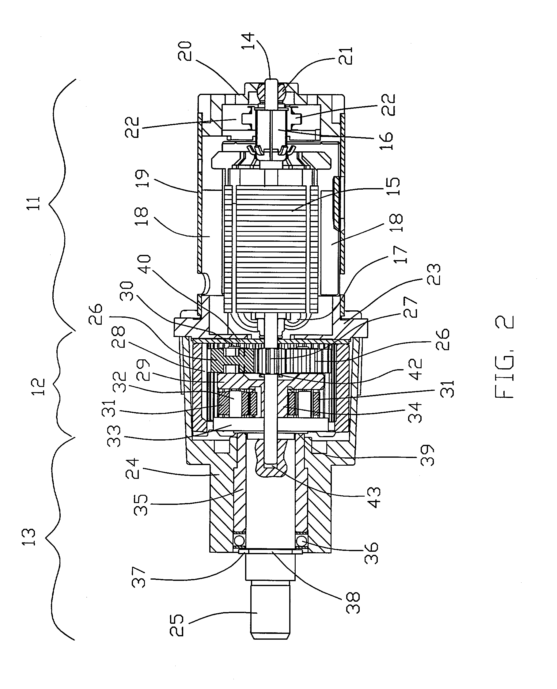 Gear motor for power tool