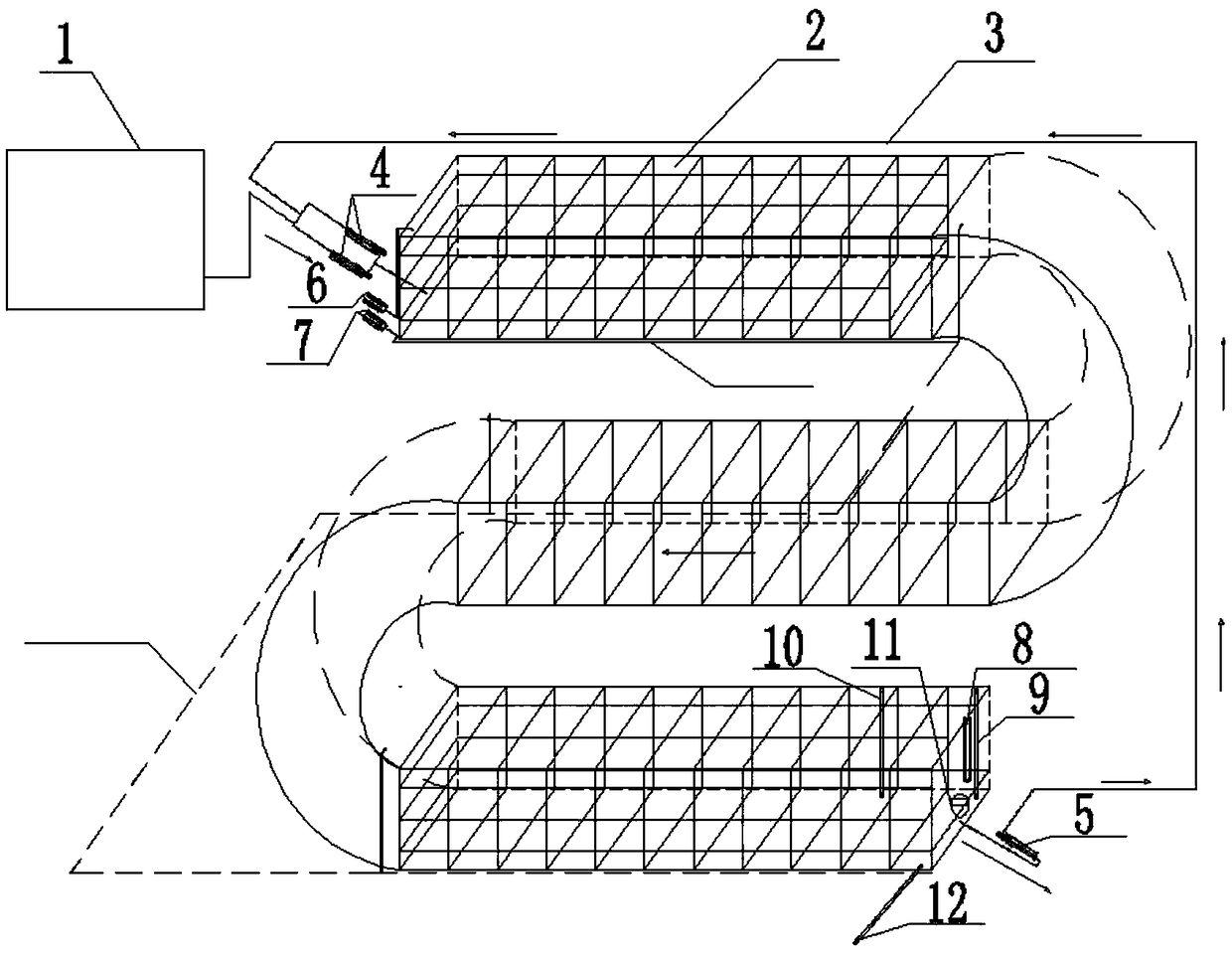 Intermittent-type treatment system for high-concentration COD in industrial wastewater and treatment technology