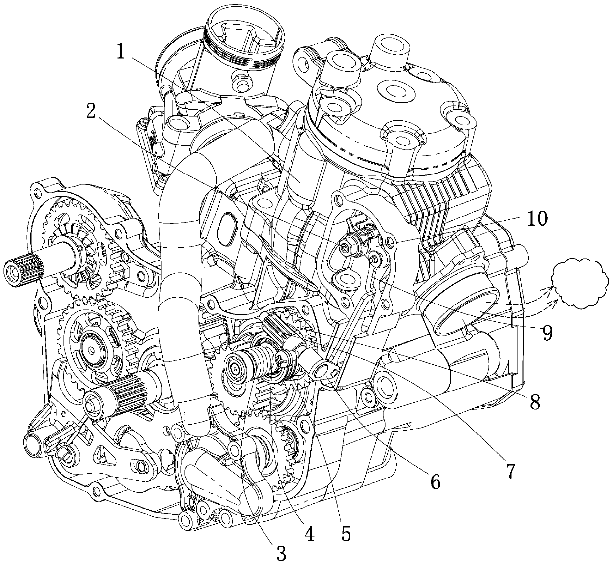 Centrifugal automatic control type variable exhaust valve structure