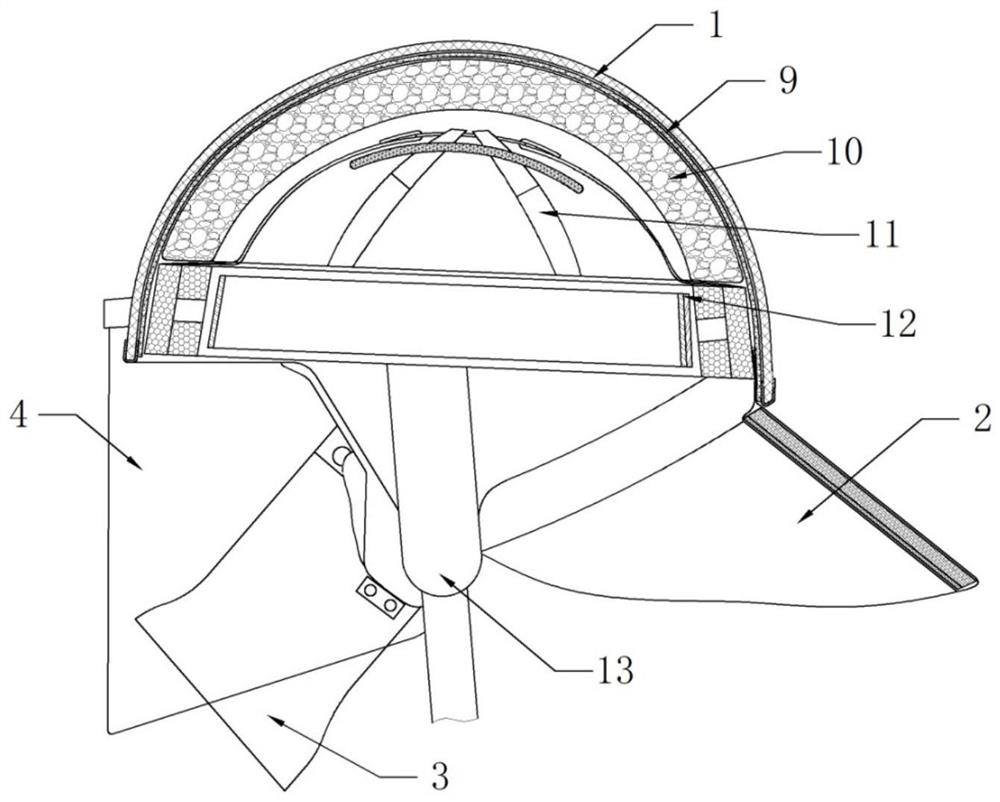 Double-layer mask protective helmet and manufacturing method thereof