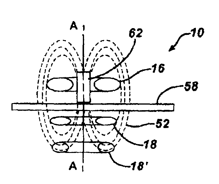 Transcutaneous energy transfer primary coil with a high aspect ferrite core