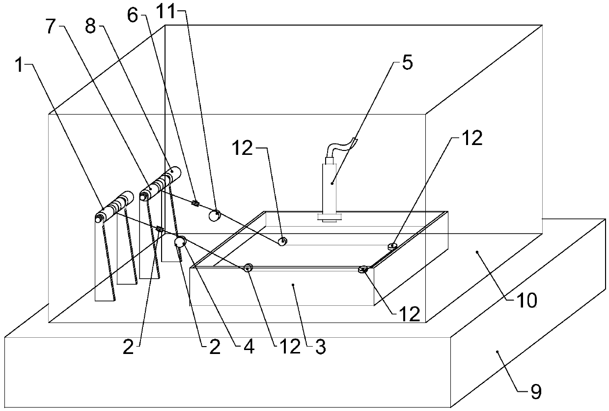 Sizing yarn surface coating effect characterization method and sizing yarn levelness image acquisition device