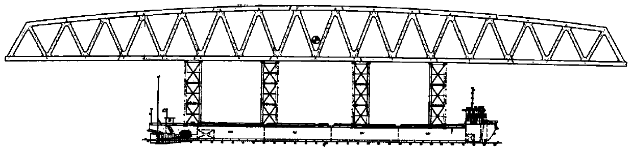 Method for erecting large-span steel structure gallery bridge by utilizing tidal range
