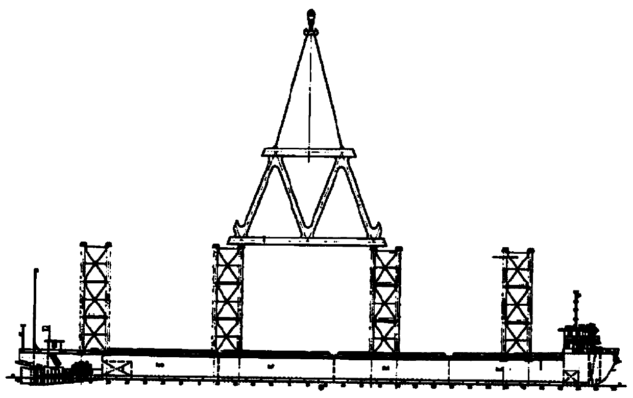 Method for erecting large-span steel structure gallery bridge by utilizing tidal range