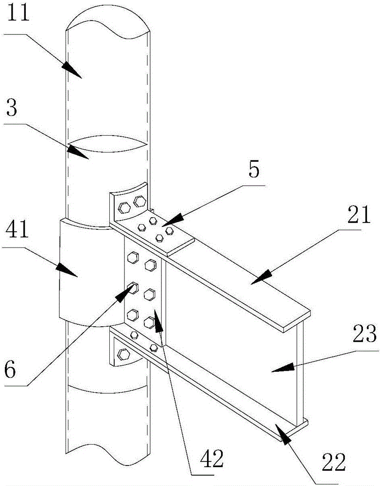 Coating-tube-binder steel-tube-recycled-concrete-column and steel-girder connecting joint and construction method