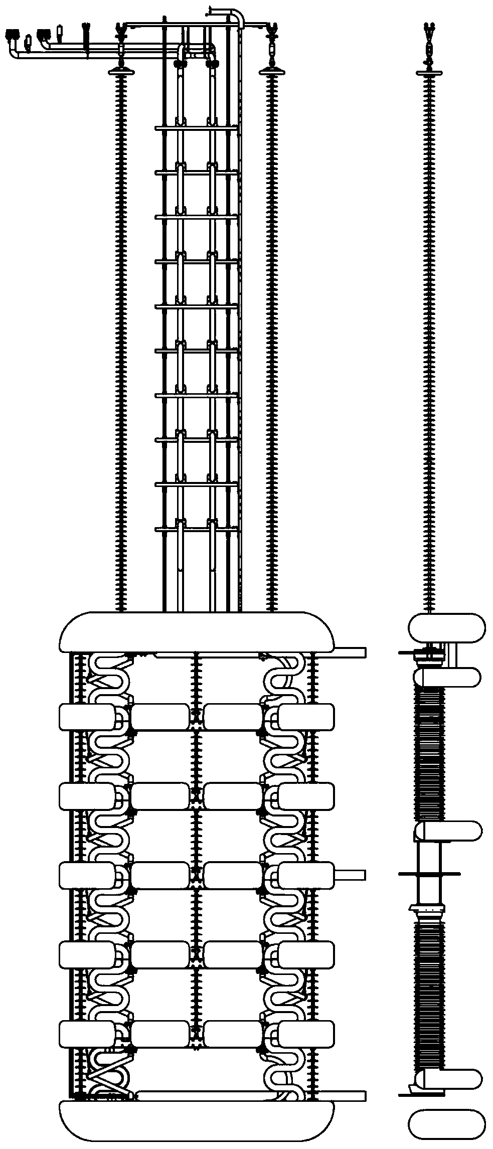 Novel valve tower of thyristor converter valve