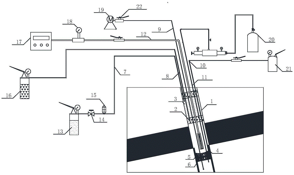 Gas pressure observation system for downhole drilling of water-bearing coal and rock