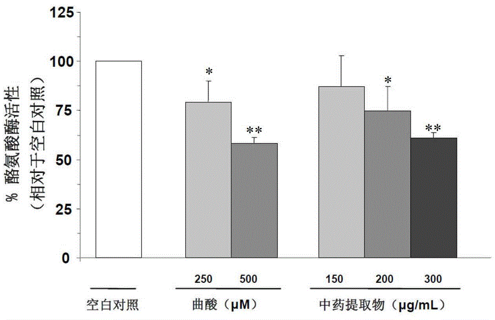 Traditional Chinese medicine composition with whitening effect, preparation method thereof and beautification application thereof
