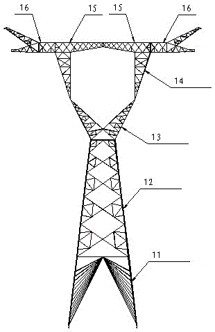 A method for installing a wine glass-shaped iron tower of an UHV transmission line
