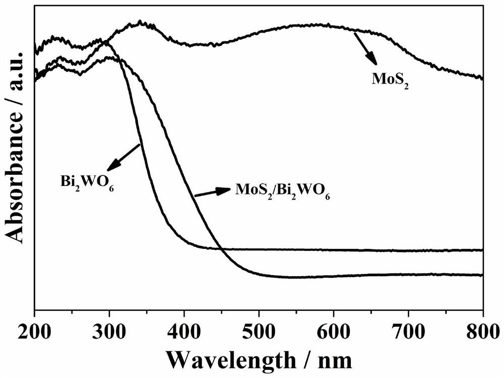 Z type heterojunction MoS2/Bi2WO6 composite photocatalyst as well as preparation method and application thereof
