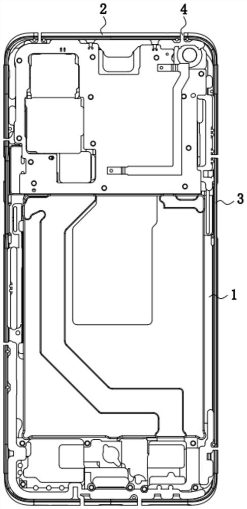 Metal frame of electronic equipment, antenna device and electronic equipment