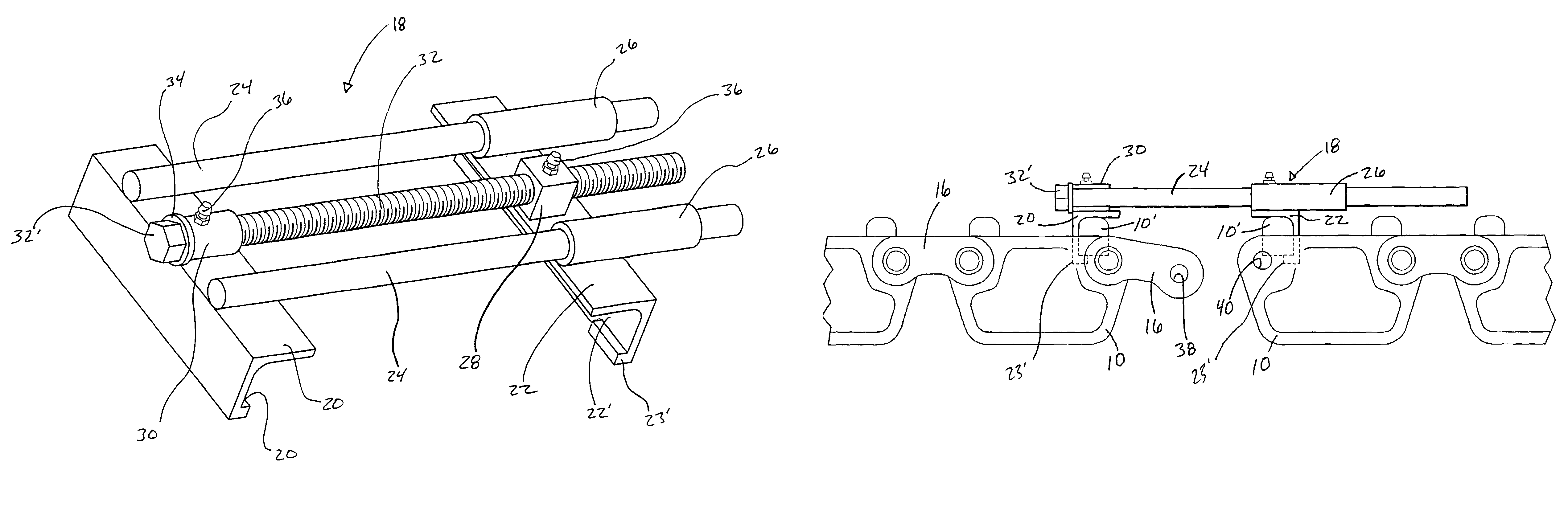 Method and apparatus for installing and tensioning track assemblies on skid steer loaders