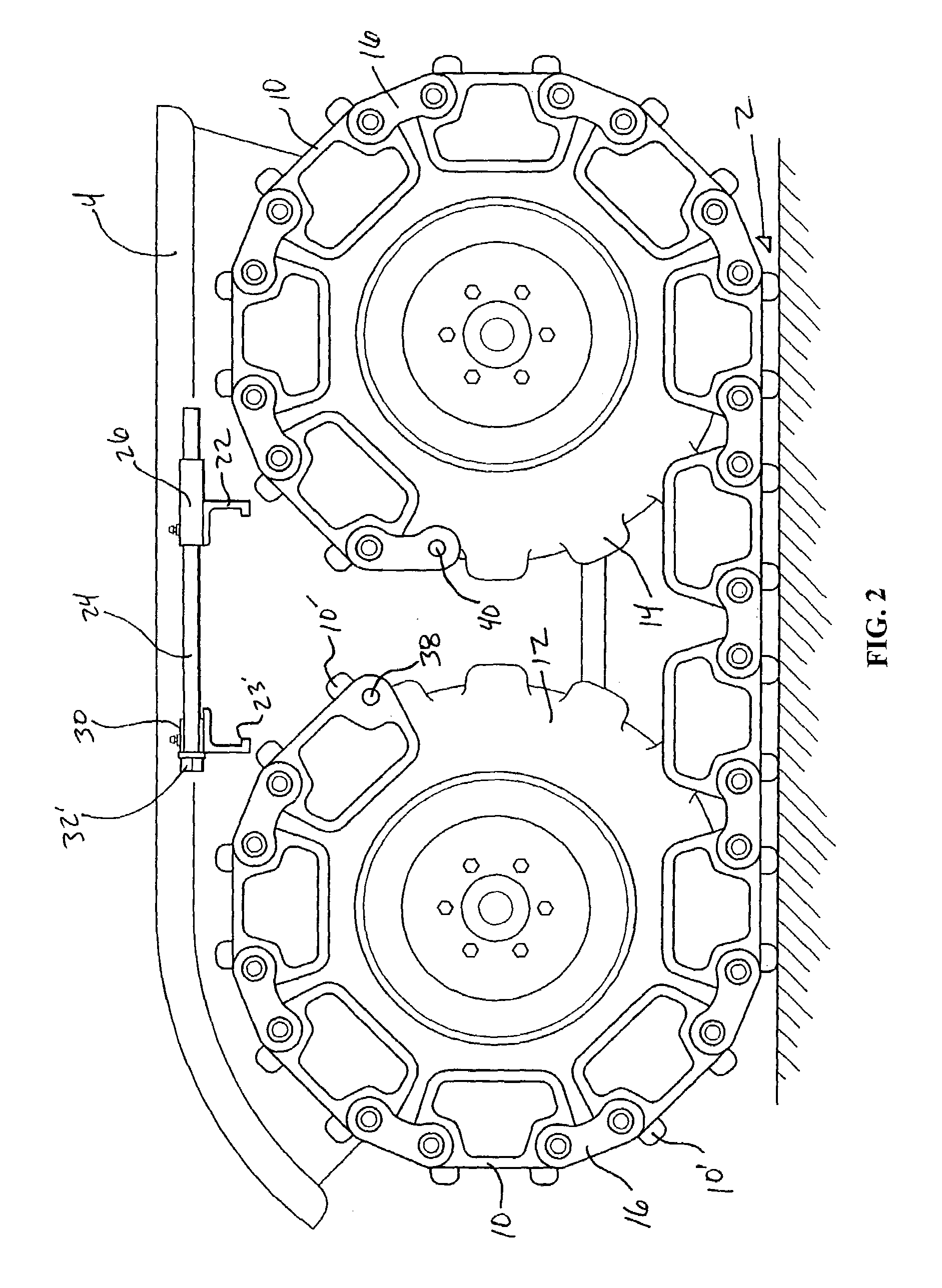 Method and apparatus for installing and tensioning track assemblies on skid steer loaders