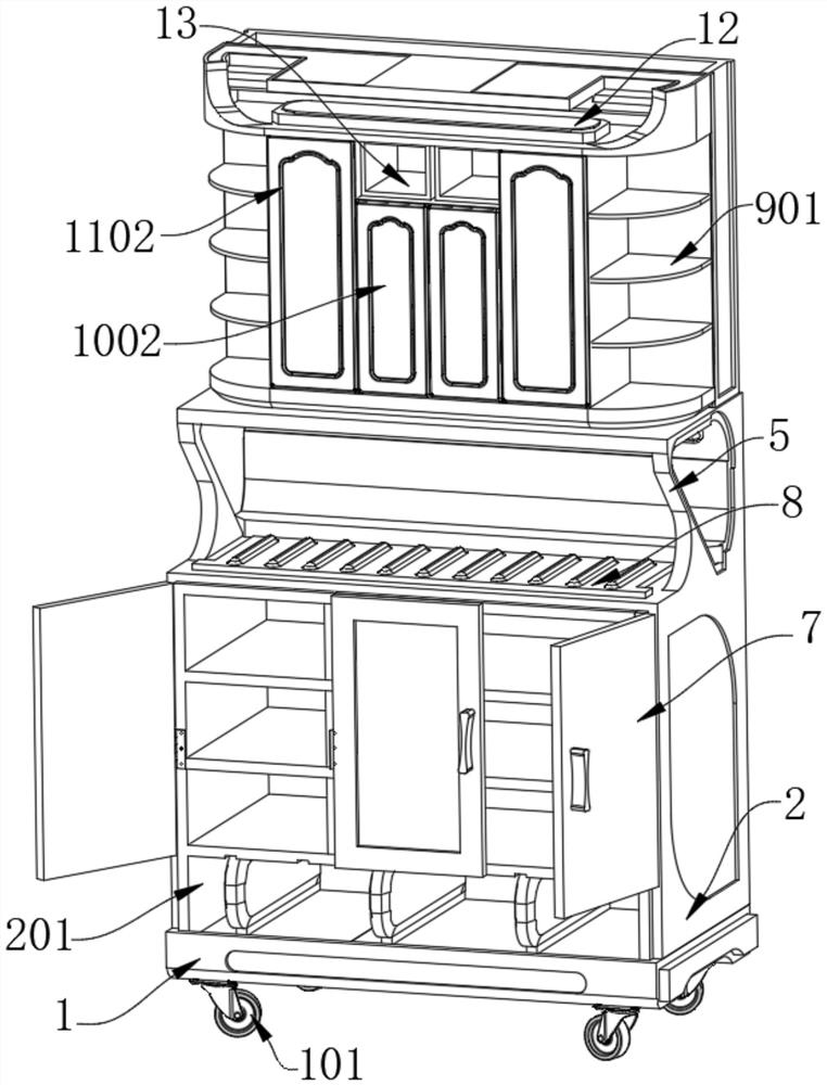 Assembled type assembly cabinet convenient to move and adjust