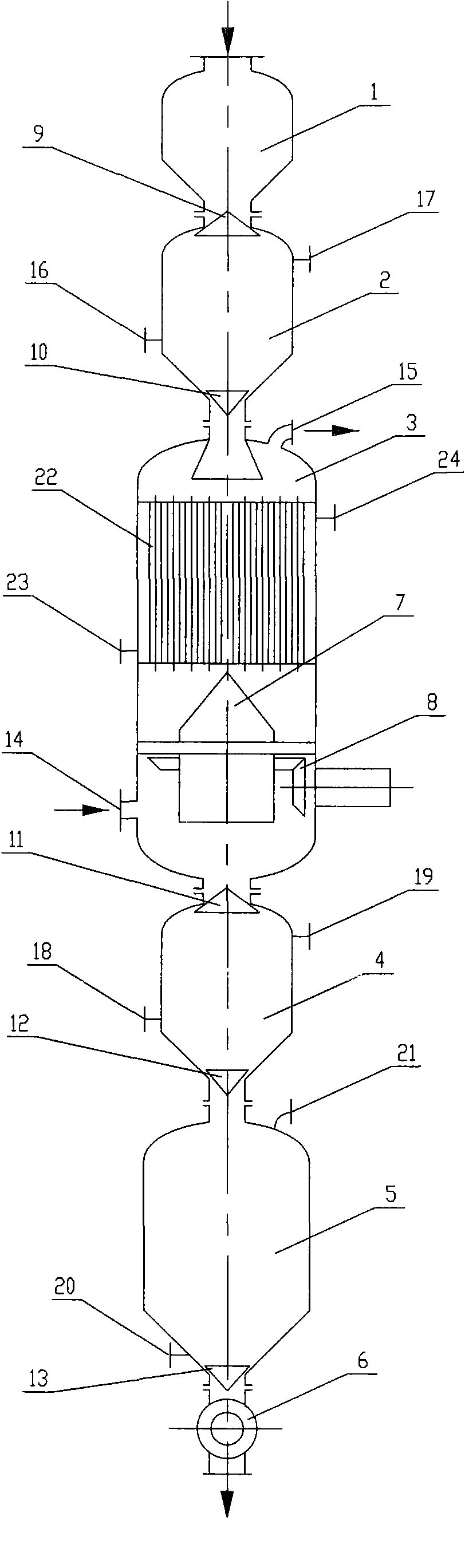 Moving bed reactor device with catalyst capable of reacting continuously and being regenerated and use method thereof