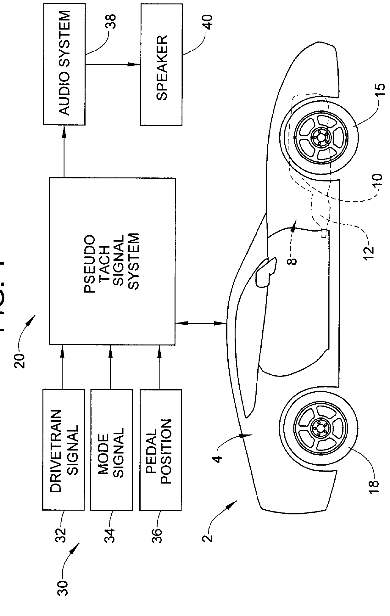 Pseudo-tach signal system for a motor vehicle