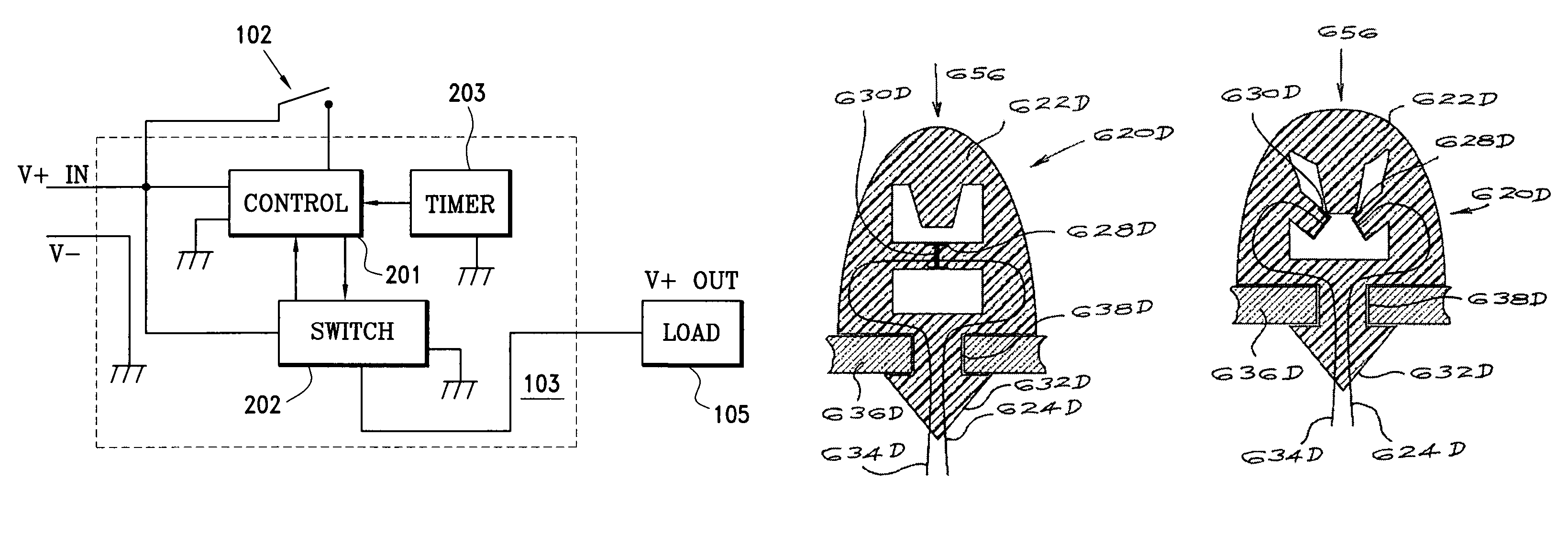 Pressure sensitive switches including touch sensor structures