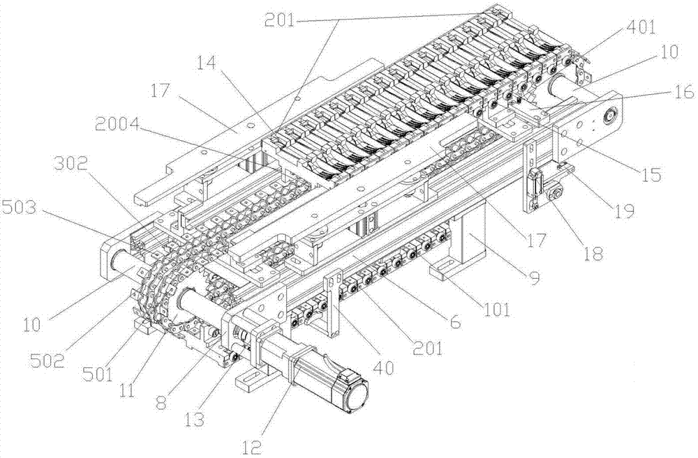 Distribution mechanism of feeding machine of plastic injection molding products