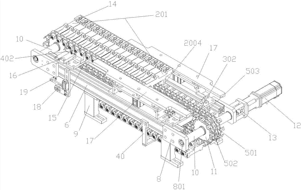 Distribution mechanism of feeding machine of plastic injection molding products