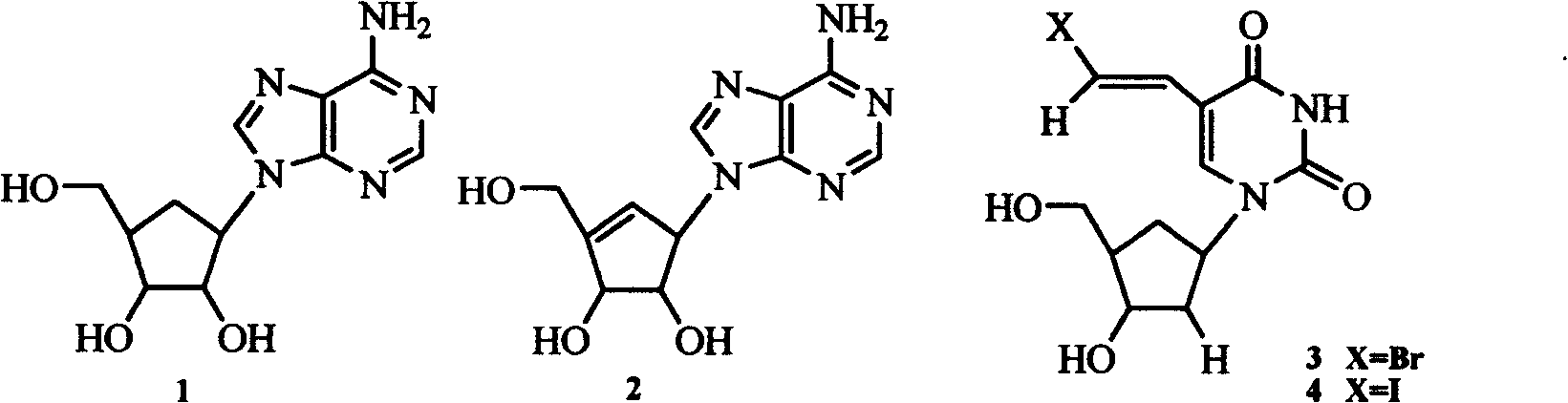 A group of six-carbocycle nucleoside analogue, its synthesis method and antiviral application