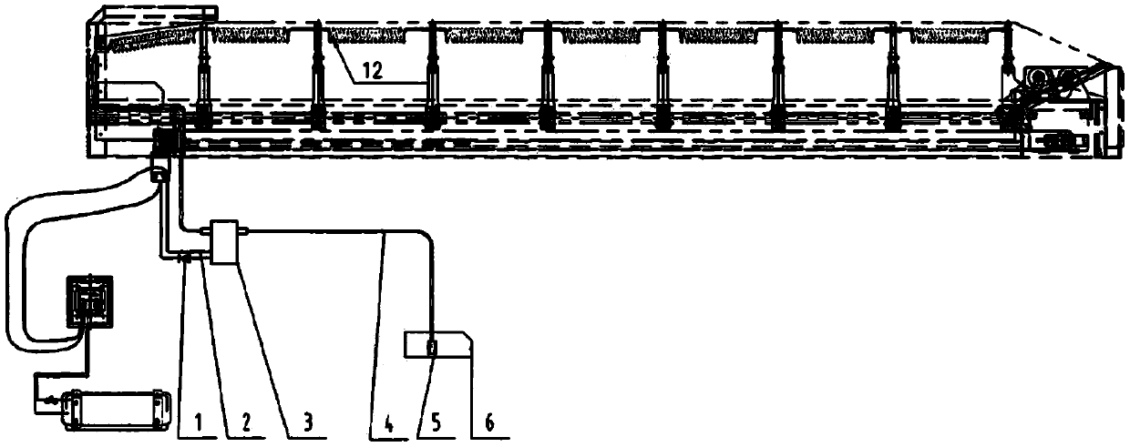 Muck car roof cover spraying system and method thereof