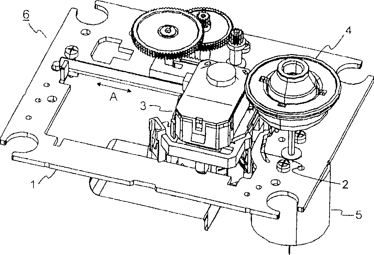 Plate for a drive for optical storage media