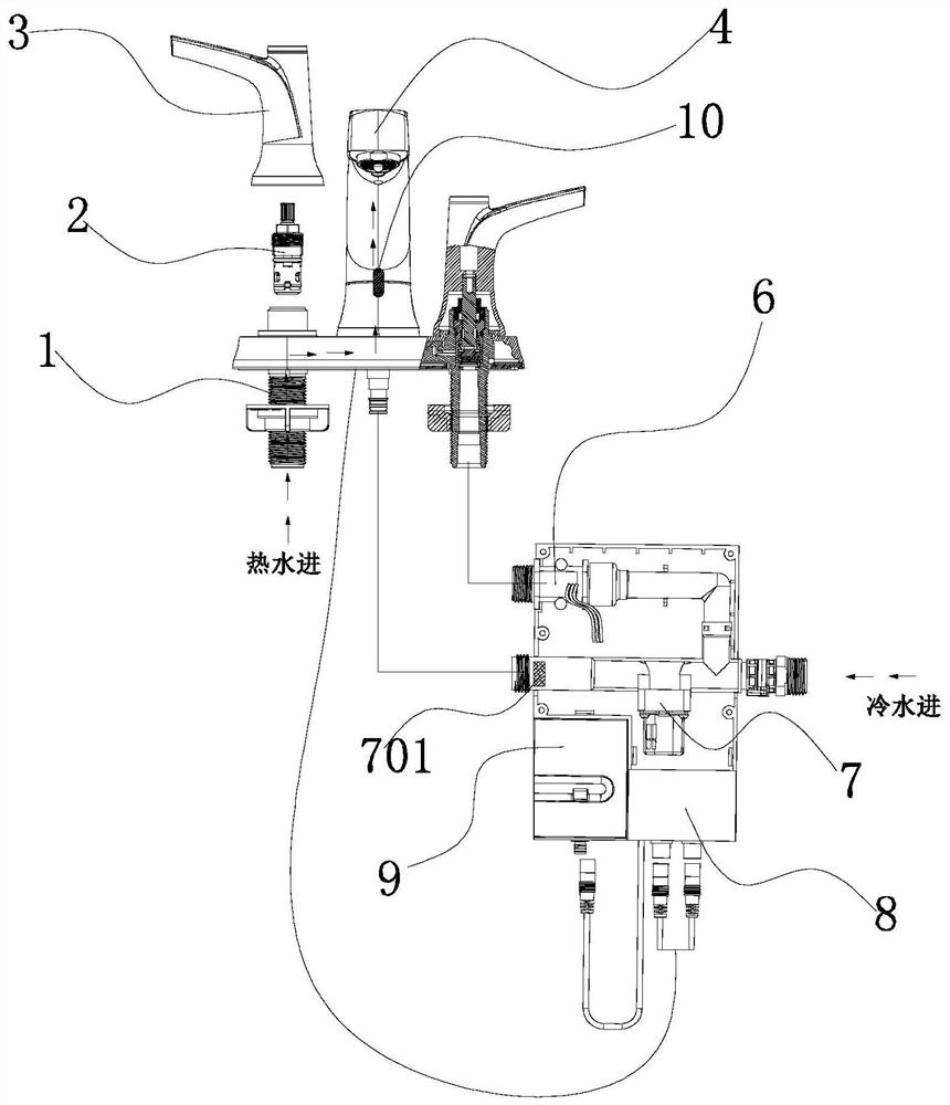 Double-handle double-control faucet and control method thereof