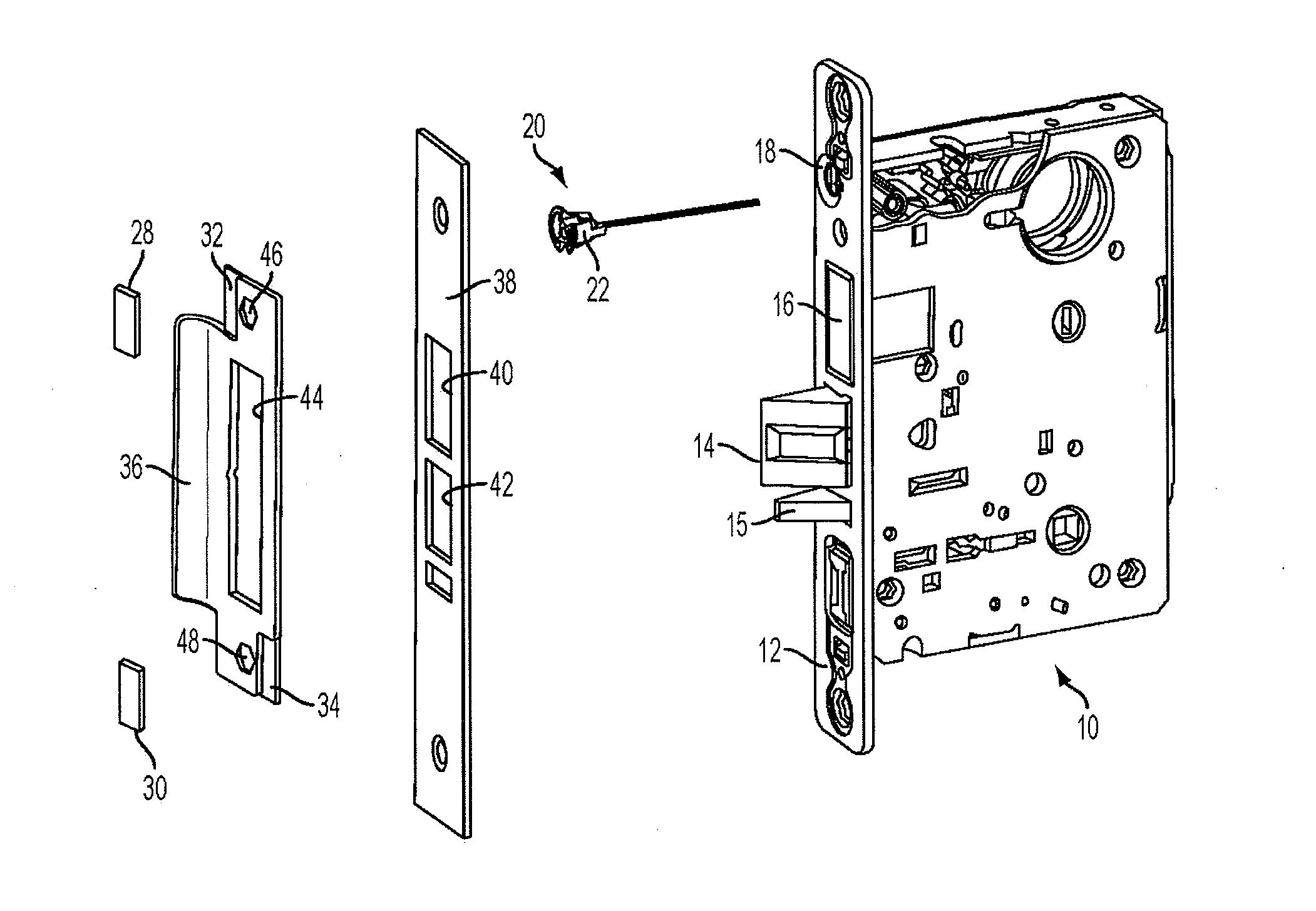 Door lock with integrated door position sensor