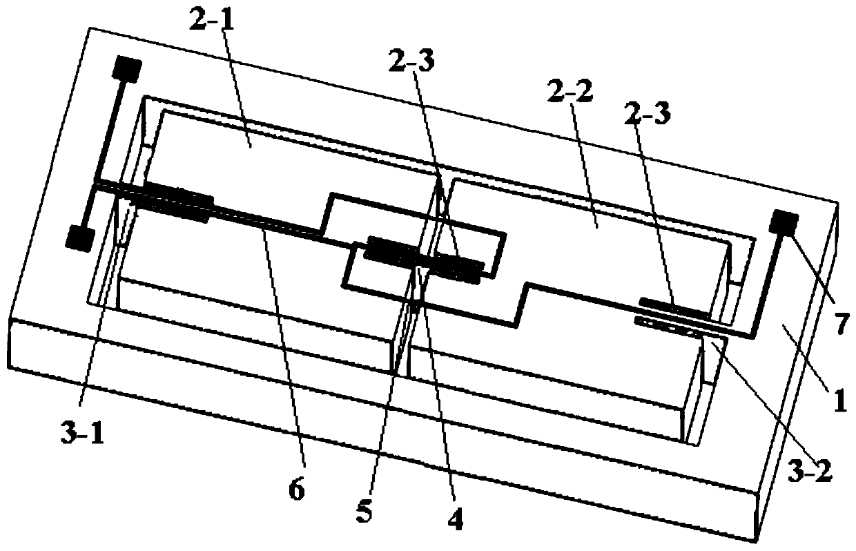 A mems direct pull direct compression type two-axis accelerometer chip and preparation method thereof