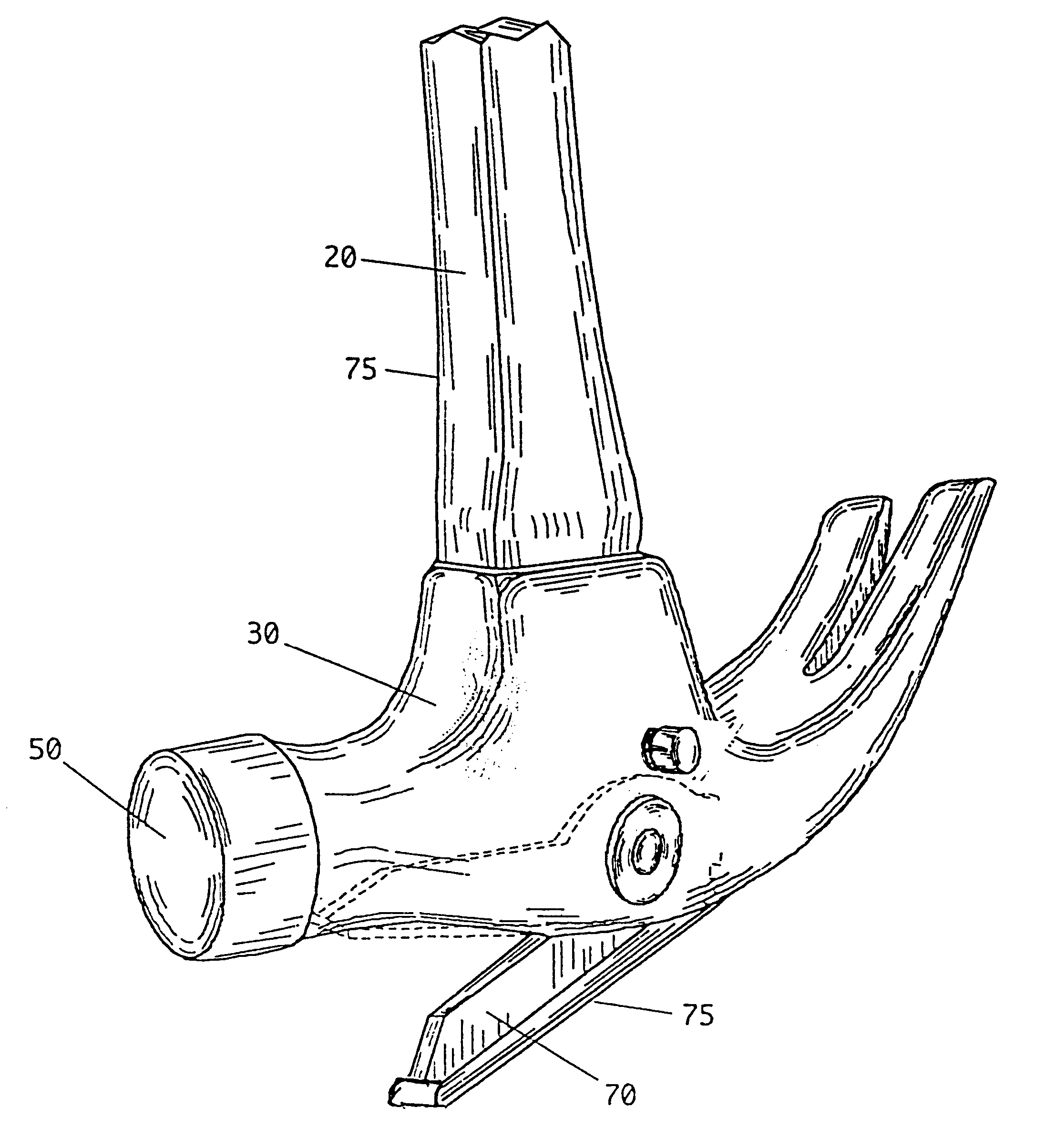 Hammer with integral lever mechanism