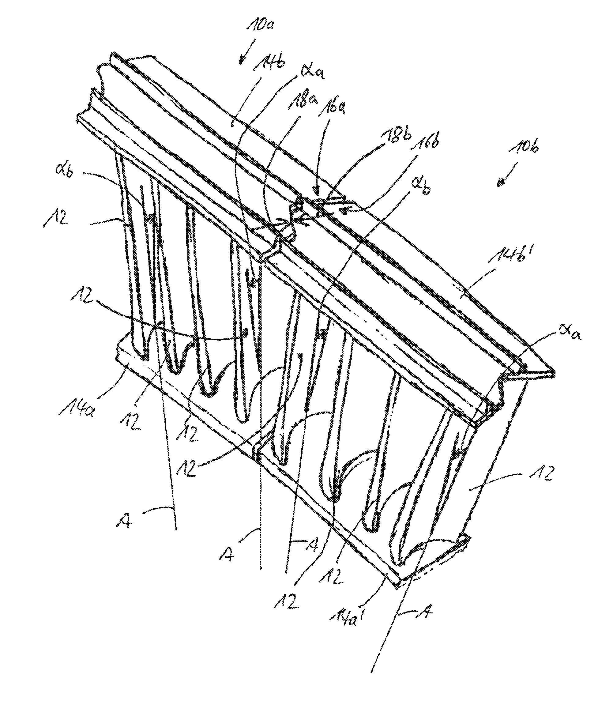Rotating blade system for a row of rotating blades of a turbomachine