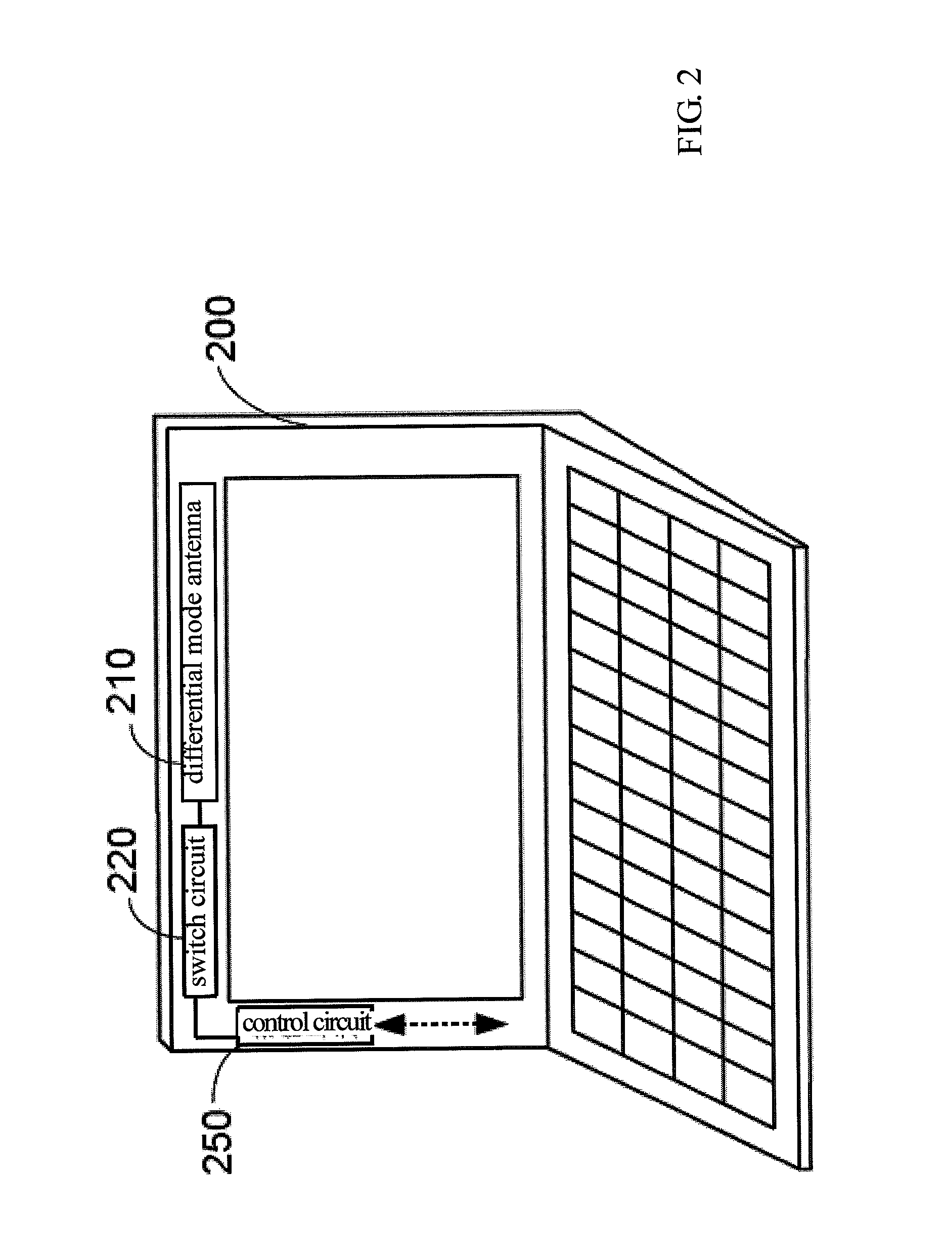 Differential antenna and associated control system applied to digital TV