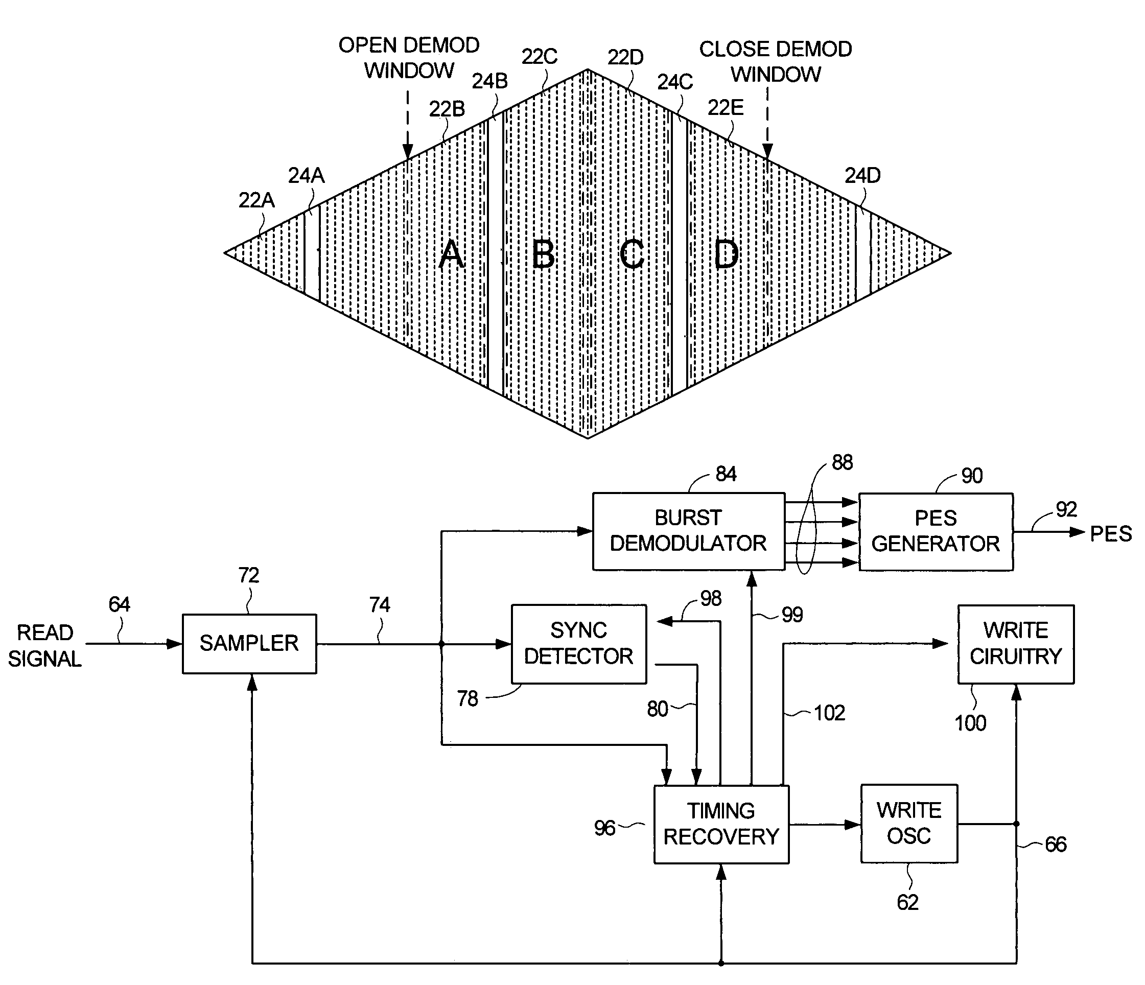 Servo writing a disk drive from spiral tracks by shifting a demodulation window an integer number of sync mark intervals