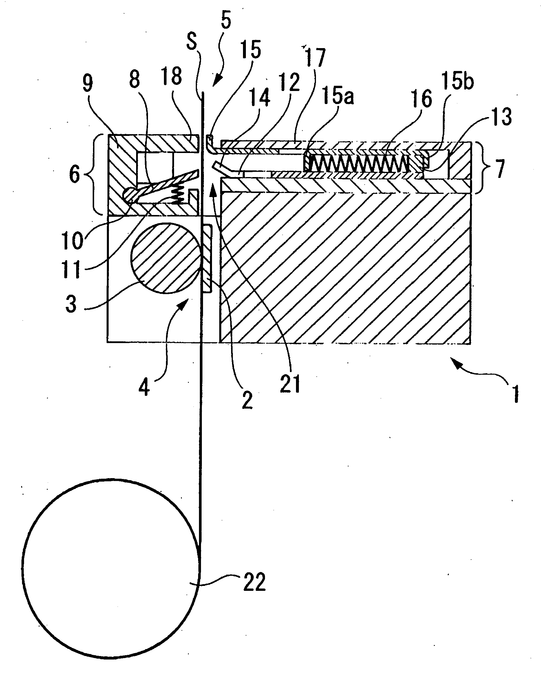Sheet material cutting unit and printing device