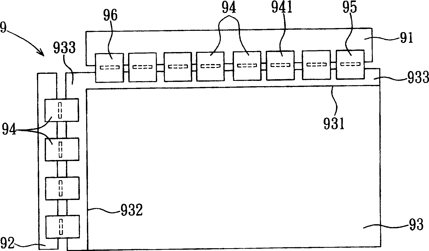 Liquid crystal display faceplate device, and tape coiling type encapsulation for the liquid crystal display faceplate device