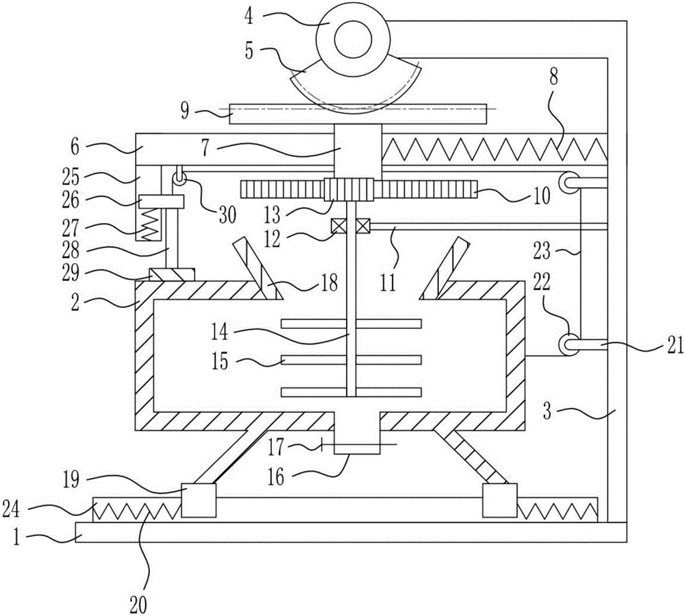 Device for blending material for coating inner cavity of flow control valve