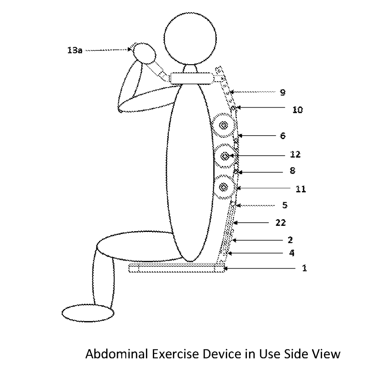 Abdominal Exercise Device with Integrated Back Massager