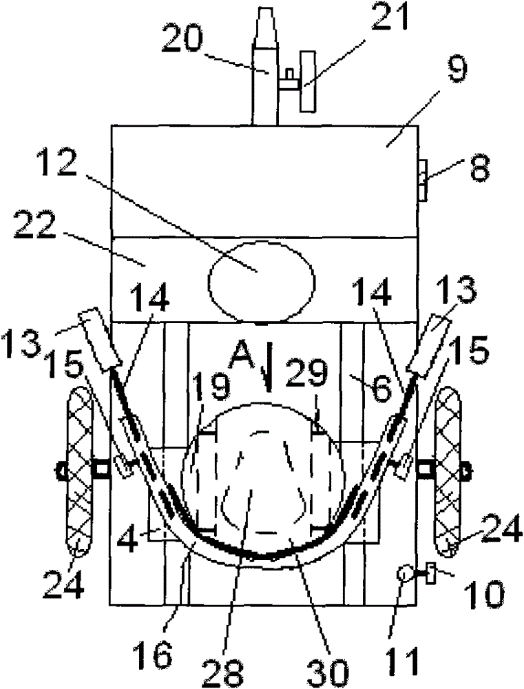 Medical rehabilitation multipurpose cart device convenient for surgical patient to relieve bowels