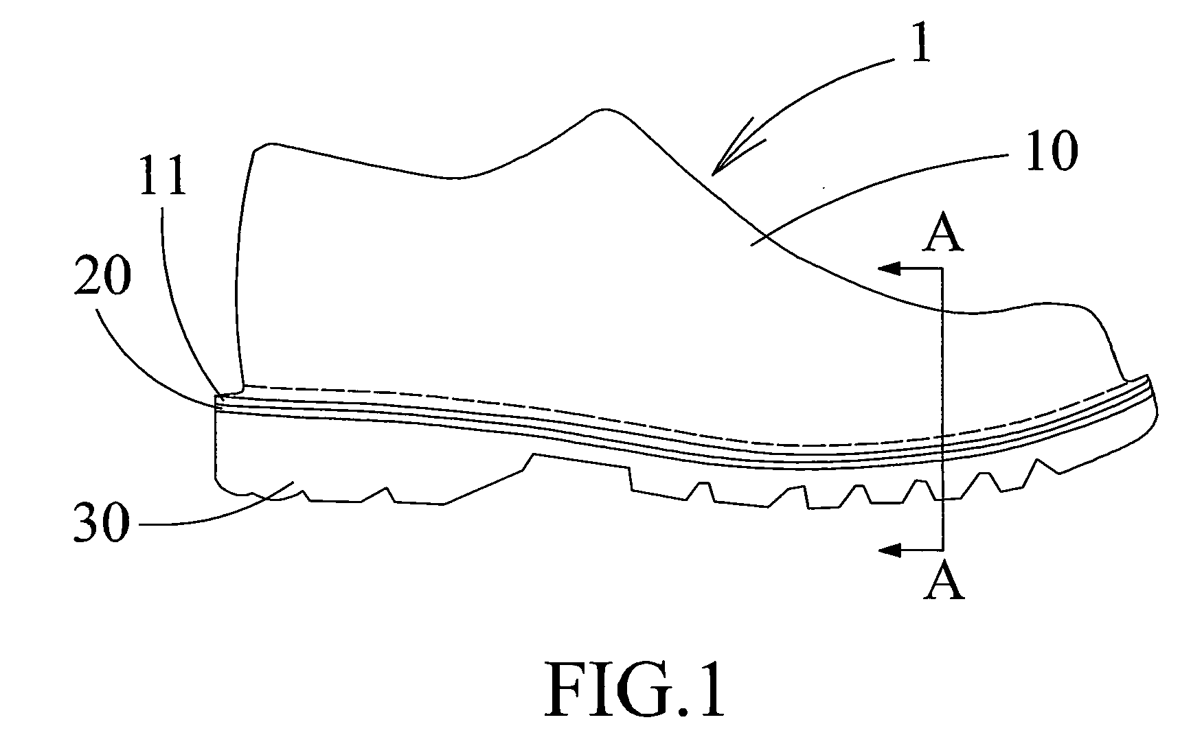 Stitch-down shoe and method for making the same