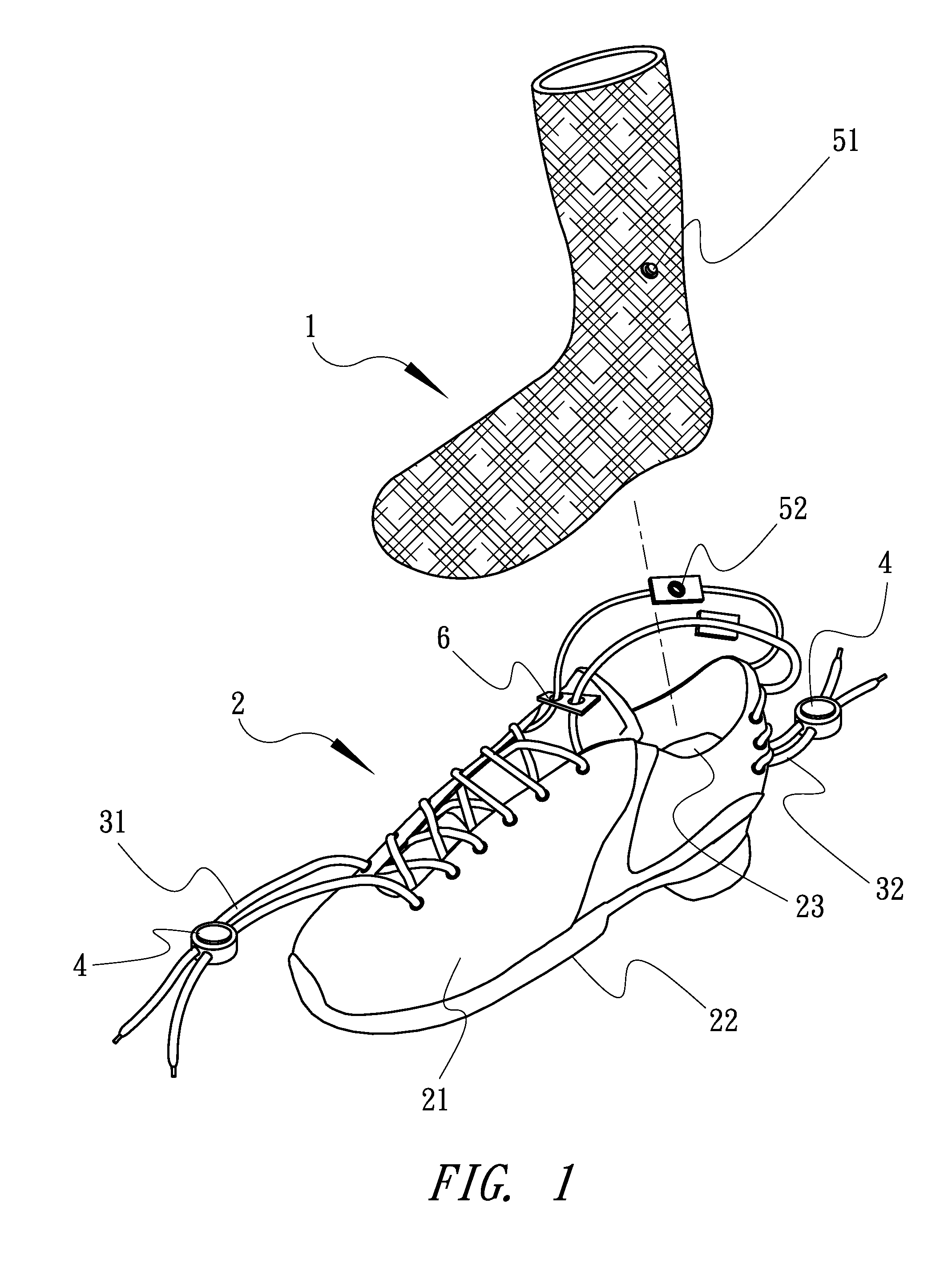 Shoes with socks which may have additional miniature stylish designs