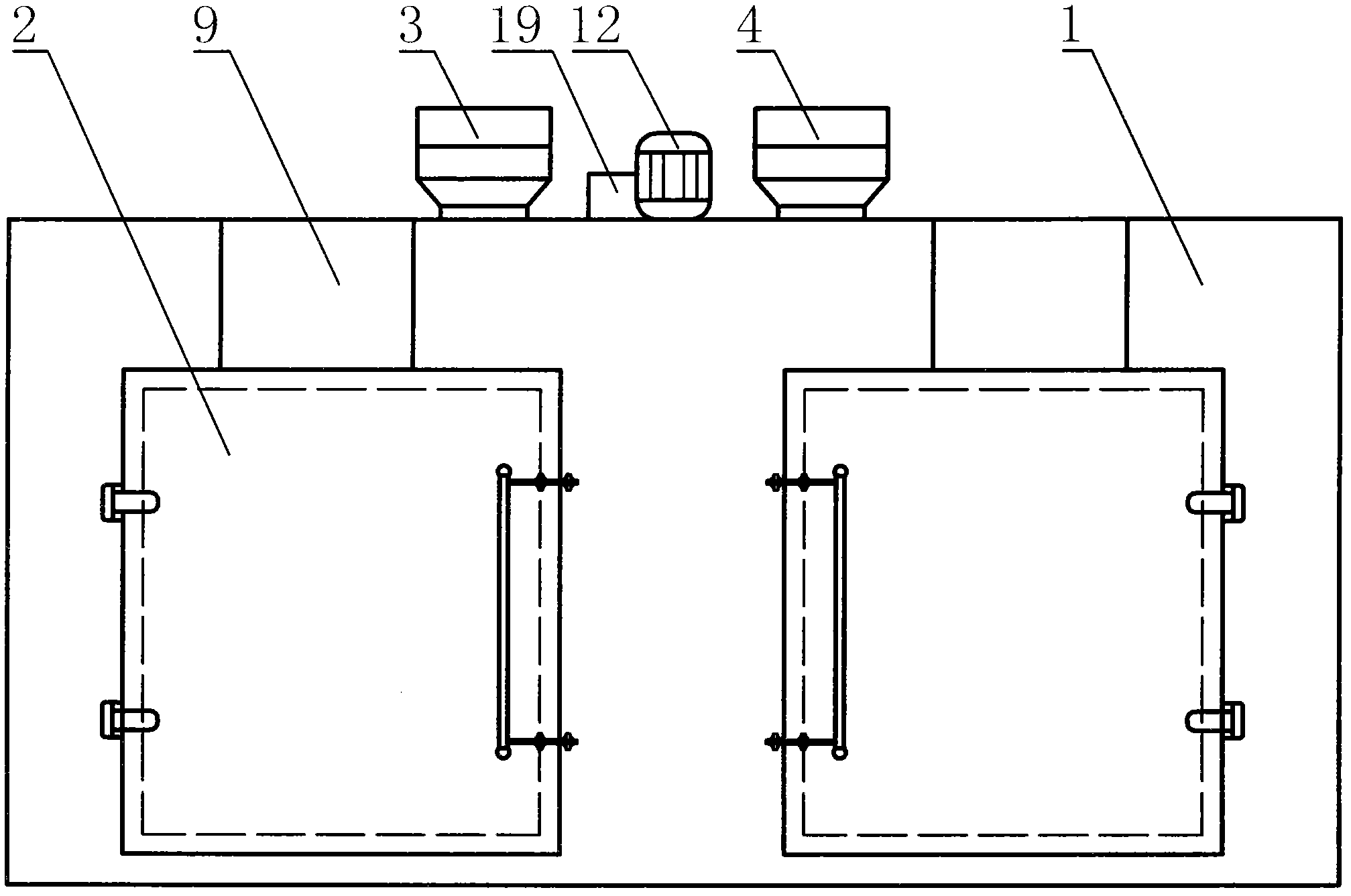 Inflatable-seal-type cross-flow drying oven with dual drying cars