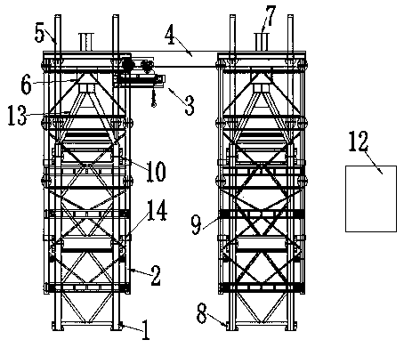 Self-lifting mounting method of hoisting tower system